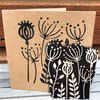 Indian Wooden Printing Block - Poppy Seedhead Tile
