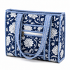 Block Print Medium Tote Bag With Zip – Quilted Cotton Everyday Bag with Zip