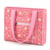 Block Print Medium Tote Bag With Zip – Quilted Cotton Everyday Bag with Zip