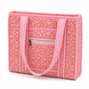 Block Print Medium Zip Tote Bag – Quilted Cotton Everyday Bag with Zip