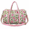 Block Print Medium Duffel Bag – Quilted Cotton Travel Bag with Adjustable Strap