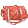 Block Print Medium Duffel Bag – Quilted Cotton Travel Bag with Adjustable Strap