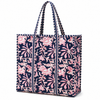 Block Print Large Tote Bag With Zip  – Quilted Cotton Everyday Bag
