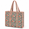 Block Print Large Tote Bag – Quilted Cotton Everyday Shopper