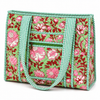 Block Print Medium Tote Bag – Quilted Cotton Everyday Bag with Zip