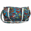 Block Print Medium Duffel Bag – Quilted Cotton Travel Bag with Adjustable Strap