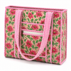 Block Print Medium Tote Bag With Zip – Quilted Cotton Everyday Bag with Zip