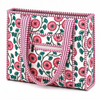 Block Print Medium Tote Bag With Zip– Quilted Cotton Everyday Bag with Zip