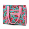 Block Print Medium Zip Tote Bag – Quilted Cotton Everyday Bag with Zip