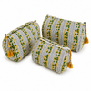 Block Print Wash Bag Set - Quilted Cotton Makeup & Travel Bags (Set of 3)