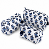 Block Print Wash Bag Set - Quilted Cotton Makeup & Travel Bags (Set of 3)