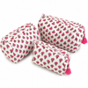 Block Print Wash Bag Set - Quilted Cotton Makeup & Travel Bags (Set of 3)