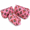 Block Print Wash Bag Set - Quilted Cotton Makeup & Travel Bags (Set of 3)