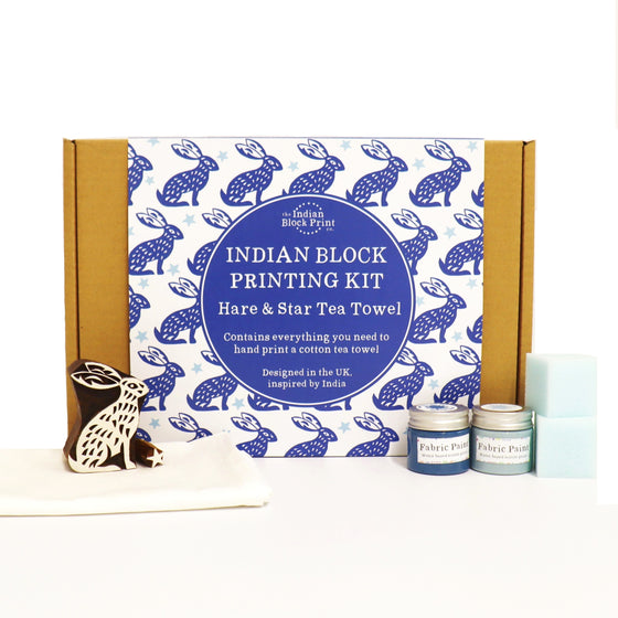 Hare & Star Tea Towel Indian Block Printing Kit