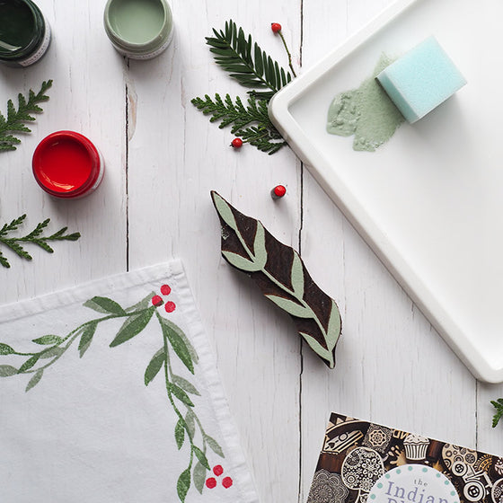 Festive Napkins Indian Block Printing Kit