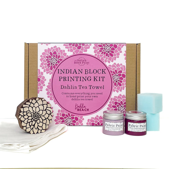 Dahlia Beach x The Indian Block Print Co.: Dahlia Tea Towel Kit