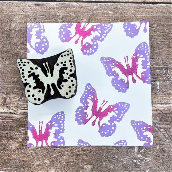 Indian Wooden Printing Block - Butterfly