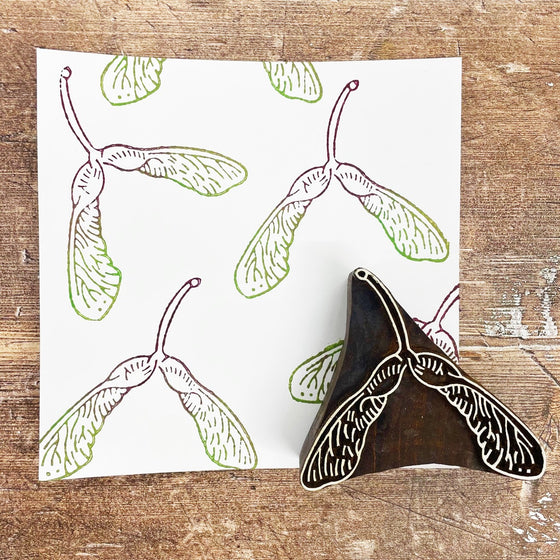 Indian Wooden Printing Block - Sycamore Seed