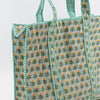 Block Print Large Tote Bag – Quilted Cotton Zip Top Everyday Bag