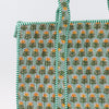 Block Print Large Tote Bag – Quilted Cotton Zip Top Everyday Bag