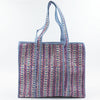 Block Print Large Tote Bag – Quilted Cotton Zip Top Everyday Bag