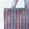 Block Print Large Tote Bag – Quilted Cotton Zip Top Everyday Bag