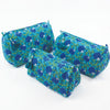 Block Print Wash Bag Set - Quilted Cotton Makeup & Travel Bags (Set of 3)