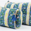 Block Print Wash Bag Set - Quilted Cotton Makeup & Travel Bags (Set of 3)