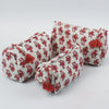 Block Print Wash Bag Set - Quilted Cotton Makeup & Travel Bags (Set of 3)