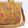 Block Print Large Duffel Bag – Quilted Cotton Travel Bag with Adjustable Strap