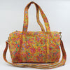 Block Print Large Duffel Bag – Quilted Cotton Travel Bag with Adjustable Strap