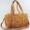 Block Print Large Duffel Bag – Quilted Cotton Travel Bag with Adjustable Strap