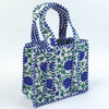 Block Print Mini Tote Bag – Quilted Cotton Lunch Bag Style