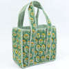Block Print Mini Tote Bag – Quilted Cotton Lunch Bag Style