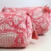 Block Print Wash Bag Set - Quilted Cotton Makeup & Travel Bags (Set of 3)