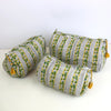 Block Print Wash Bag Set - Quilted Cotton Makeup & Travel Bags (Set of 3)