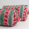 Block Print Wash Bag Set - Quilted Cotton Makeup & Travel Bags (Set of 3)
