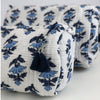 Block Print Wash Bag Set - Quilted Cotton Makeup & Travel Bags (Set of 3)