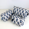 Block Print Wash Bag Set - Quilted Cotton Makeup & Travel Bags (Set of 3)