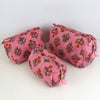 Block Print Wash Bag Set - Quilted Cotton Makeup & Travel Bags (Set of 3)