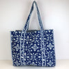Block Print Large Tote Bag – Quilted Cotton Everyday Shopper