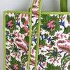 Block Print Large Tote Bag – Quilted Cotton Everyday Shopper