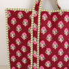 Block Print Large Tote Bag – Quilted Cotton Everyday Shopper