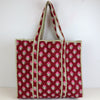 Block Print Large Tote Bag – Quilted Cotton Everyday Shopper