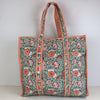 Block Print Large Tote Bag – Quilted Cotton Everyday Shopper