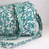 Block Print Large Duffel Bag – Quilted Cotton Travel Bag with Adjustable Strap