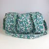 Block Print Large Duffel Bag – Quilted Cotton Travel Bag with Adjustable Strap