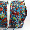 Block Print Medium Duffel Bag – Quilted Cotton Travel Bag with Adjustable Strap