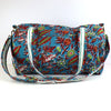 Block Print Medium Duffel Bag – Quilted Cotton Travel Bag with Adjustable Strap