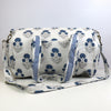 Block Print Medium Duffel Bag – Quilted Cotton Travel Bag with Adjustable Strap